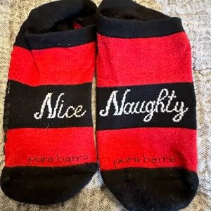 Pure Barre Naughty Nice Sticky Socks Size Small